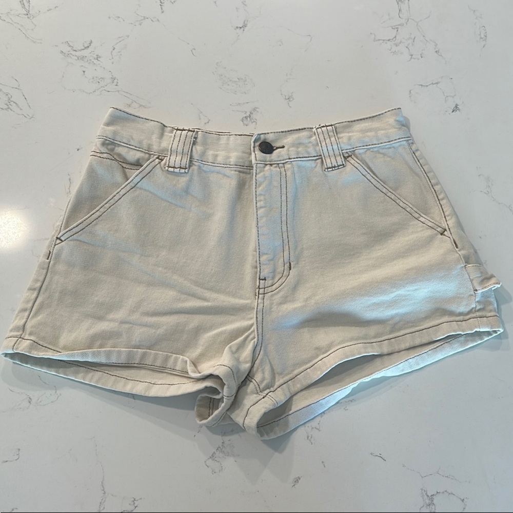 PacSun Cream High Waist Shorts